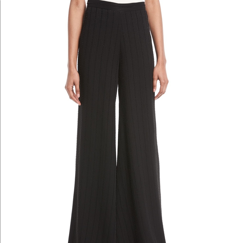 ALEXIS Intermix โFionnaโ black beaded wide leg dress holiday pants S